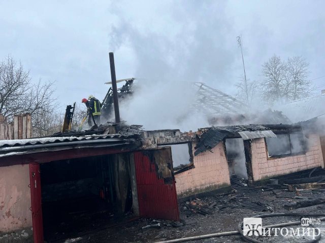 У селі на Коростенщині горів будинок: власник отримав опіки. ФОТО