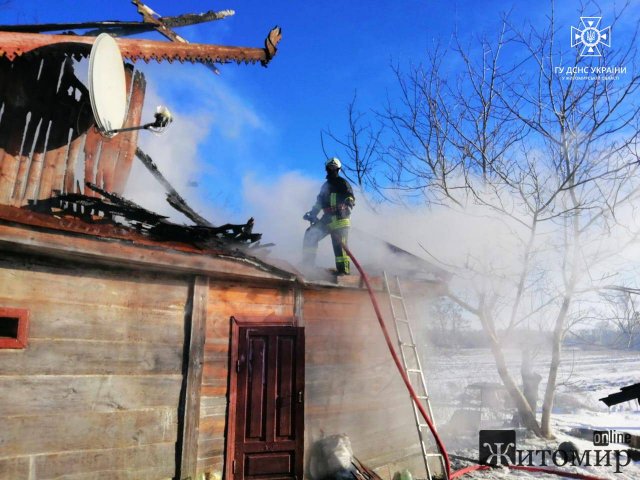 У селі на Звягельщині під час ліквідації пожежі вогнеборці врятували пенсіонерку