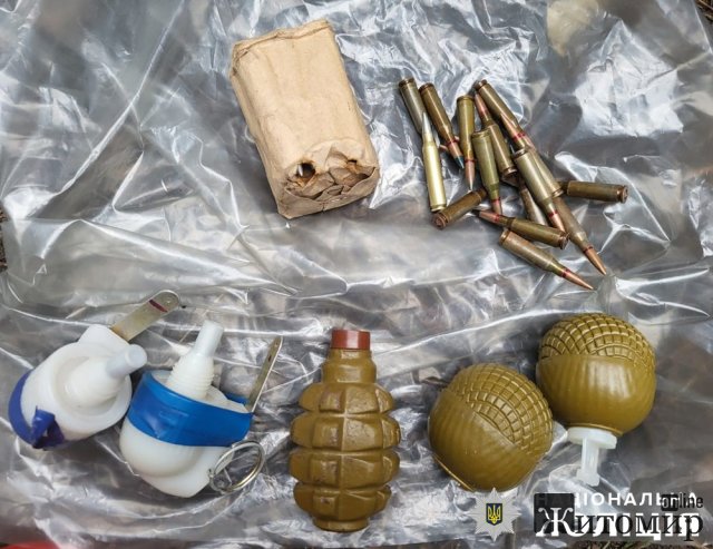 Понад 300 гранат та майже 40 тисяч набоїв минулого року вилучили з незаконного обігу поліцейські Житомирщини