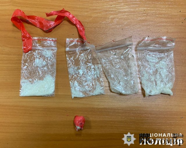 У Радомишлі поліцейські вилучили понад 25 доз психотропів у двох місцевих. ФОТО