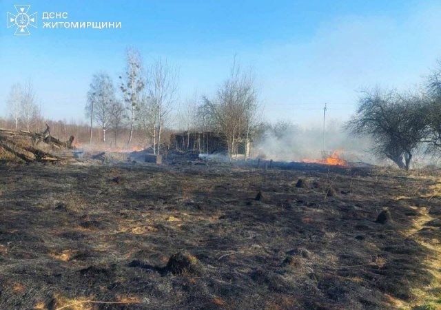 У Житомирському районі вогонь наблизився до підприємства. ФОТО