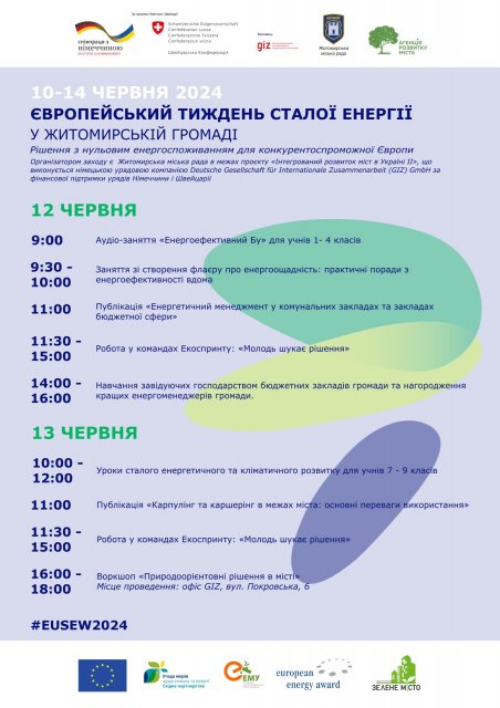 У Житомирі під час Європейського тижня сталої енергії презентують дослідження про стан довкілля громади