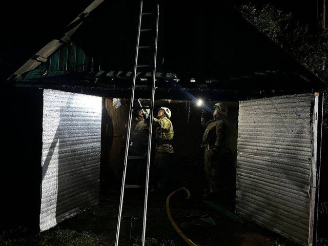 На півночі Житомирщини рятувальники ліквідовували пожежу в гаражі. ФОТО