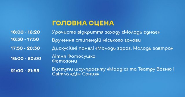 Що цікавого в Житомирі відбуватиметься на День молоді. План заходів