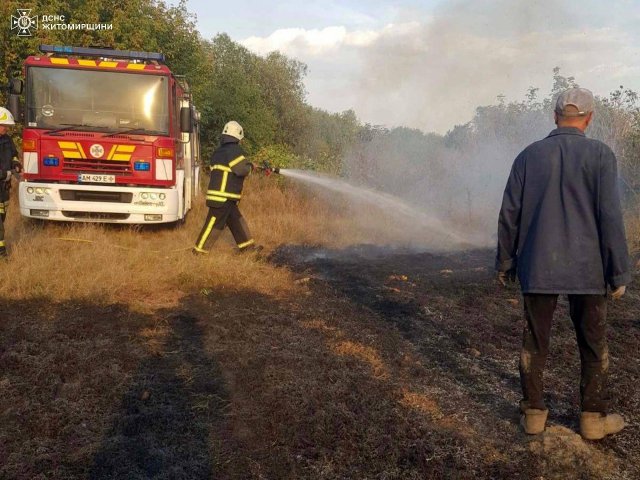 На Житомирщині за добу рятувальники ліквідували 20 пожеж. ФОТО