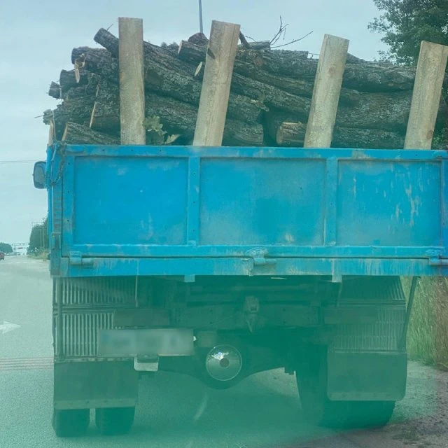 На Житомирщині патрульні зупиняли вантажівки: водії перевозили деревину без належних документів. ФОТО