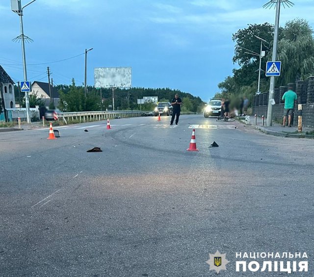 У Коростишеві в ДТП травмувались 17-річний водій мотоцикла та велосипедистка