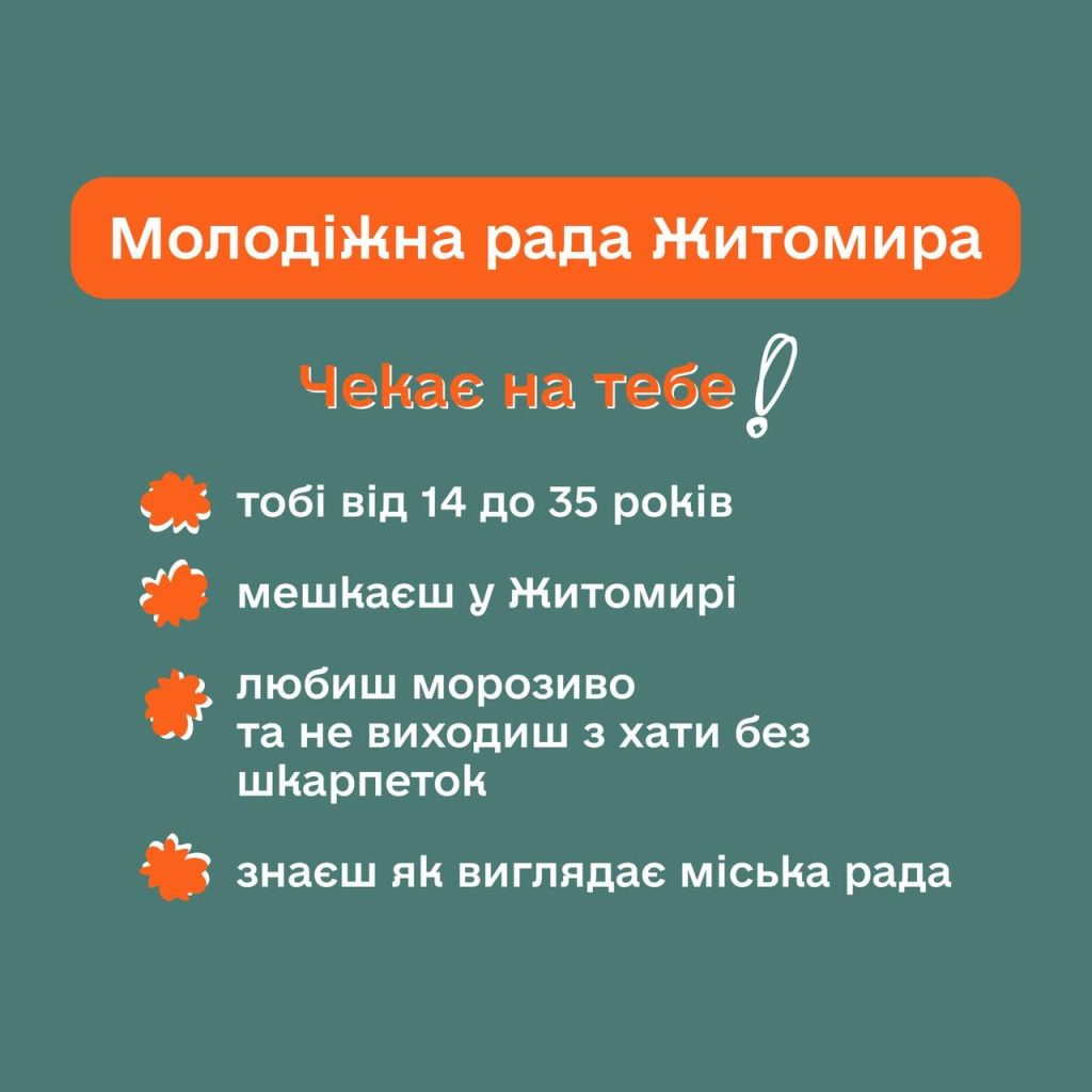 Триває набір до складу Молодіжної ради Житомира - Інформація. Джерело: Zhitomir-OnLine Триває набір до складу Молодіжної ради Житомира - фото №2