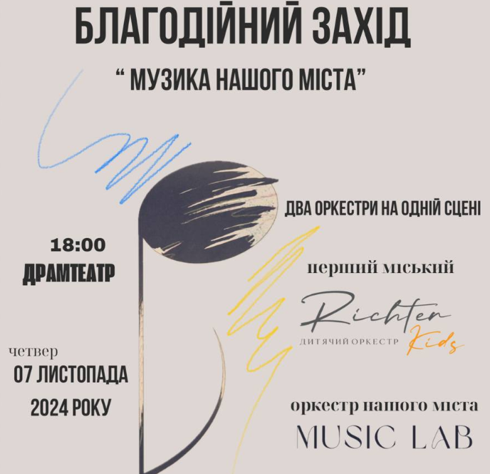 У Житомирі об’єднаються два музичних світи –оркестри «Richter kids» та «Music Lab» - Культура, Афіша. Джерело: Zhitomir-OnLine У Житомирі об’єднаються два музичних світи –оркестри «Richter kids» та «Music Lab» - фото №