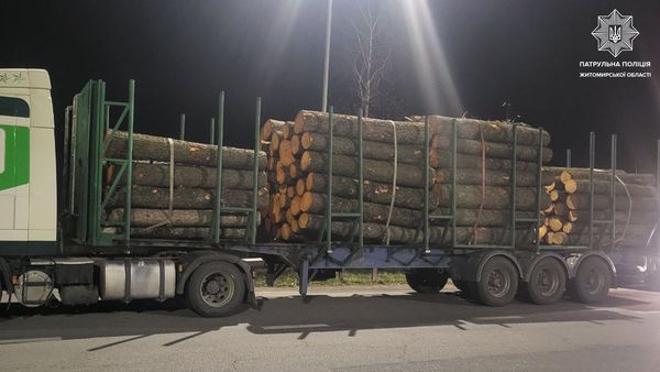 Житомирські патрульні виявили три вантажівки, які незаконно перевозили деревину - Події. Джерело: Zhitomir-OnLine Житомирські патрульні виявили три вантажівки, які незаконно перевозили деревину - фото №1