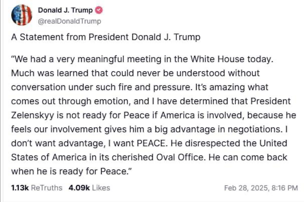 Зеленський і Трамп не підписали угоду про надра - Світ, Топ-новини. Джерело: Zhitomir-OnLine Зеленський і Трамп не підписали угоду про надра - фото №