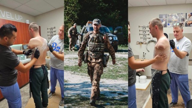 Військовий з Житомирщини, який втратив на війні обидві руки, готується до протезування у США Військовий з Житомирщини, який втратив на війні обидві руки, готується до протезування у США