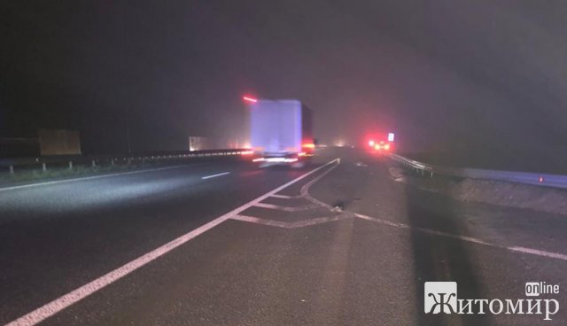 На автодорозі в Житомирській області вантажівка наїхала на 31-річного жителя Рівненщини: потерпілий помер. ФОТО