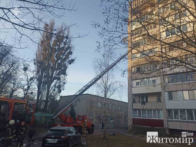 У Житомирі горів балкон у багатоповерхівці: пожежники врятували трьох чоловіків. ФОТО У Житомирі горів балкон у багатоповерхівці: пожежники врятували трьох чоловіків. ФОТО