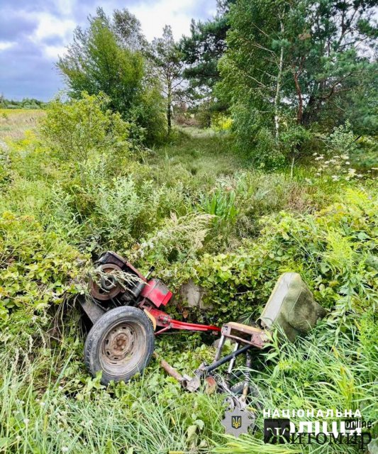 На дорозі між селами Звягельського району водій мотоблока з На дорозі між селами Звягельського району водій мотоблока з