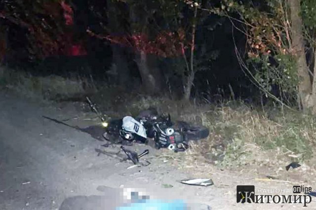 Вночі біля Житомира розбився мотоцикліст Вночі біля Житомира розбився мотоцикліст