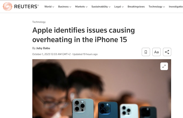 Apple виявила проблеми, через які перегрівається iPhone 15 Apple виявила проблеми, через які перегрівається iPhone 15
