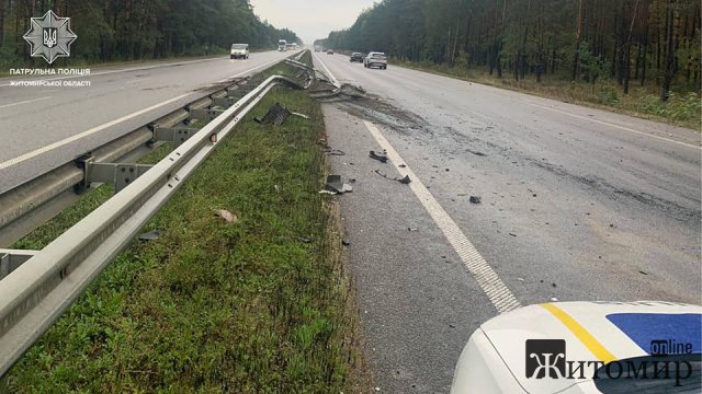 На трасі Київ-Чоп в Житомирській області вантажівка з напівпричепом з На трасі Київ-Чоп в Житомирській області вантажівка з напівпричепом з