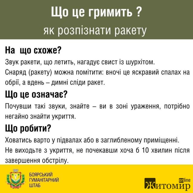 Як розпізнати проліт ракети або снаряда і як діяти в такій ситуації? Як розпізнати проліт ракети або снаряда і як діяти в такій ситуації?