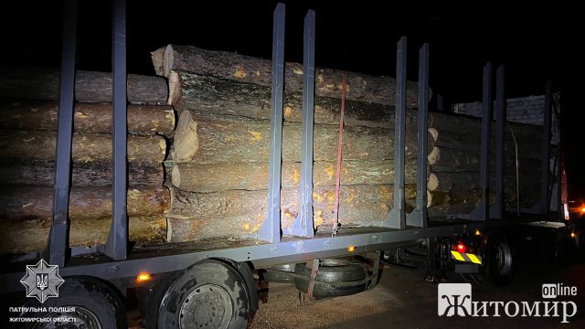 У Коростенському районі патрульні зупиняли вантажівки, водії яких перевозили лісопродукцію без відповідних документів. ФОТО У Коростенському районі патрульні зупиняли вантажівки, водії яких перевозили лісопродукцію без відповідних документів. ФОТО