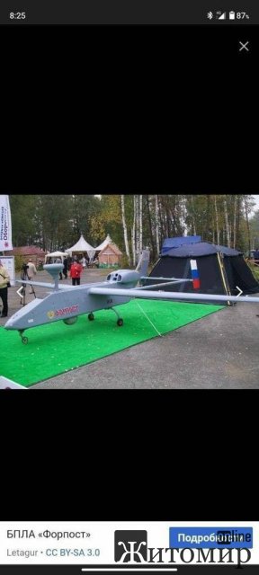 В Житомирской области был сбит российский беспилотник "Форпост".  ФОТО