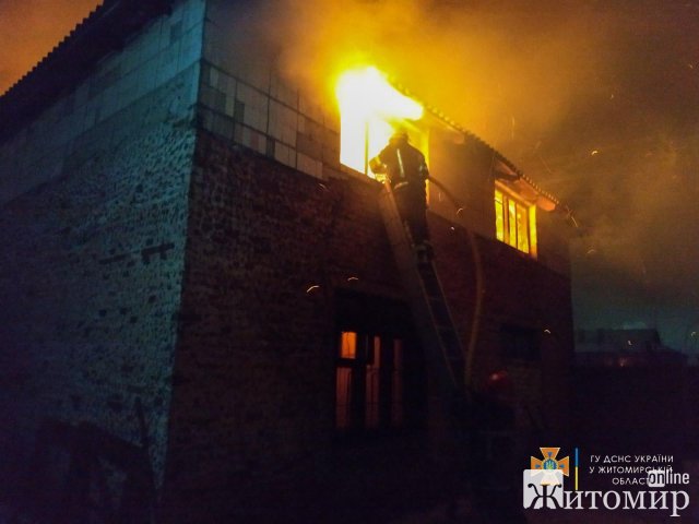 У місті Житомирської області на території одного з підприємств загорілись гаражі. ФОТО