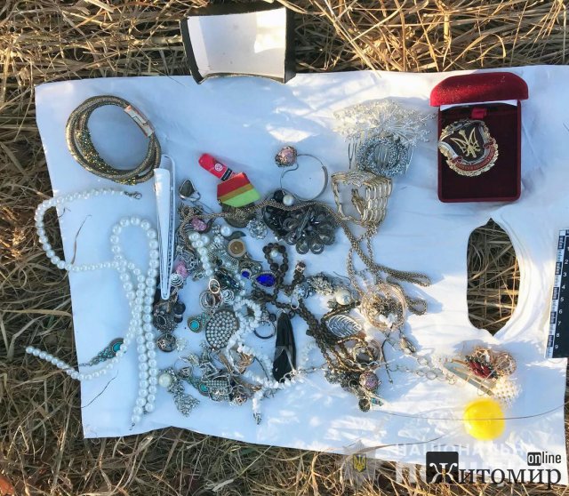 На Житомирщині поліцейські затримали чоловіка, який виніс з чужого будинку ювелірні прикраси та біжутерію. ФОТО На Житомирщині поліцейські затримали чоловіка, який виніс з чужого будинку ювелірні прикраси та біжутерію. ФОТО