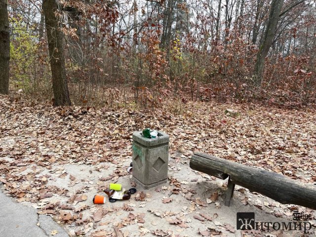 У житомирському гідропарку переповнені смітники. ФОТО