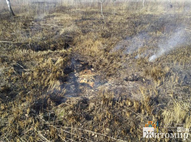 У селі Житомирської області рятувальники гасили займання торфу. ФОТО У селі Житомирської області рятувальники гасили займання торфу. ФОТО