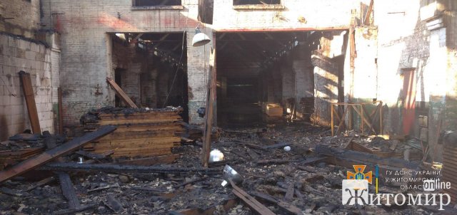 У селищі на Житомирщині горів цех по виробництву брикетів. ФОТО У селищі на Житомирщині горів цех по виробництву брикетів. ФОТО