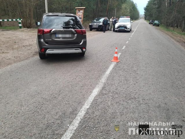 У Житомирській області мотоцикл зіткнувся з Mitsubishi: водія двоколісника госпіталізували. ФОТО