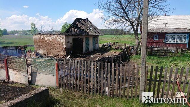 У селі на Житомирщині рятувальники загасили вогонь, який ледь з господарчої не перекинувся на житлову будівлю. ФОТО