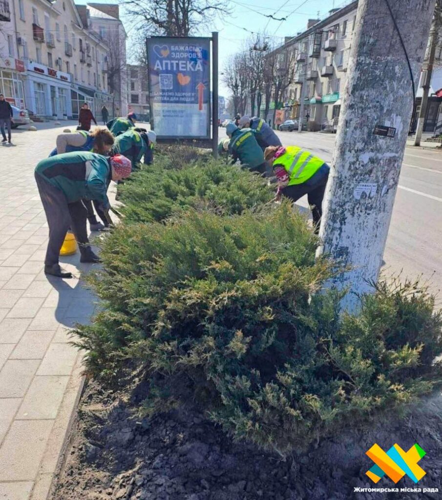 Генеральне прибирання Житомира: комунальники миють зупинки, вивозять пісок та фарбують опори - Події. Джерело: Zhitomir-OnLine Генеральне прибирання Житомира: комунальники миють зупинки, вивозять пісок та фарбують опори - фото №5