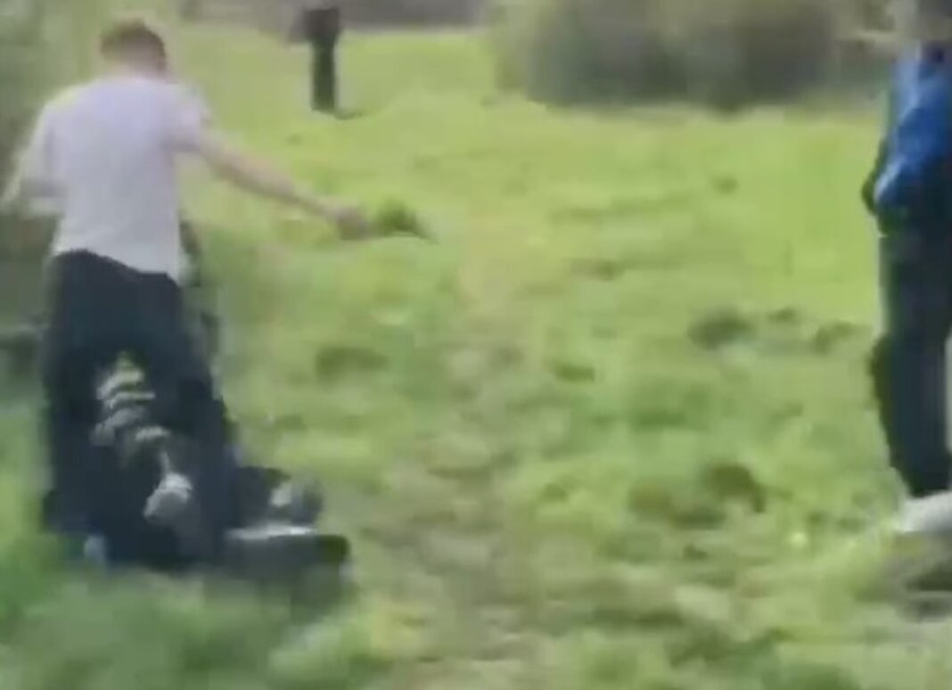 На розмитому кадрі з відео зафіксовано момент конфлікту між кількома особами на зеленій зоні