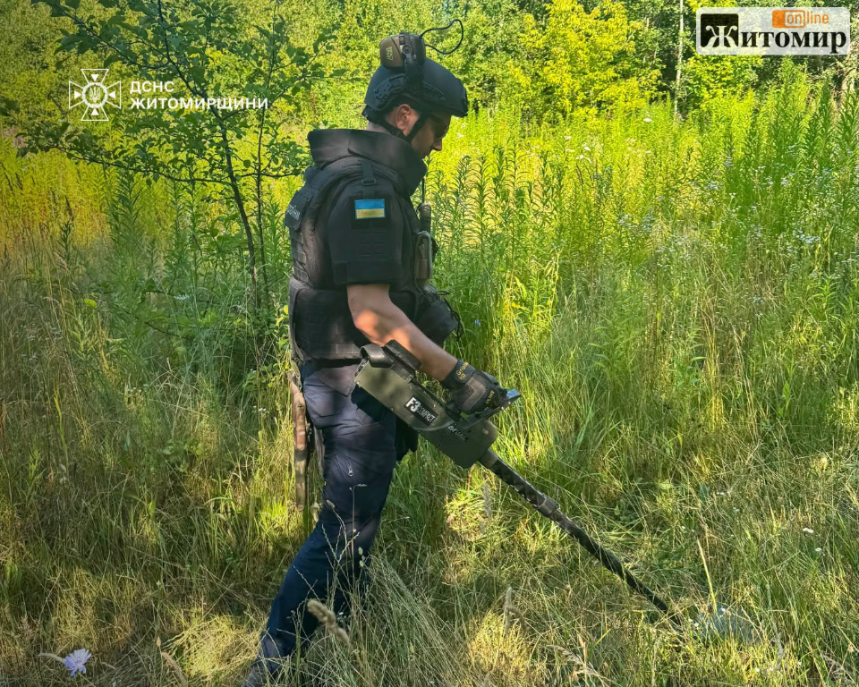 У лісі на Житомирщині селяни натрапили на артилерійський снаряд - фото №1