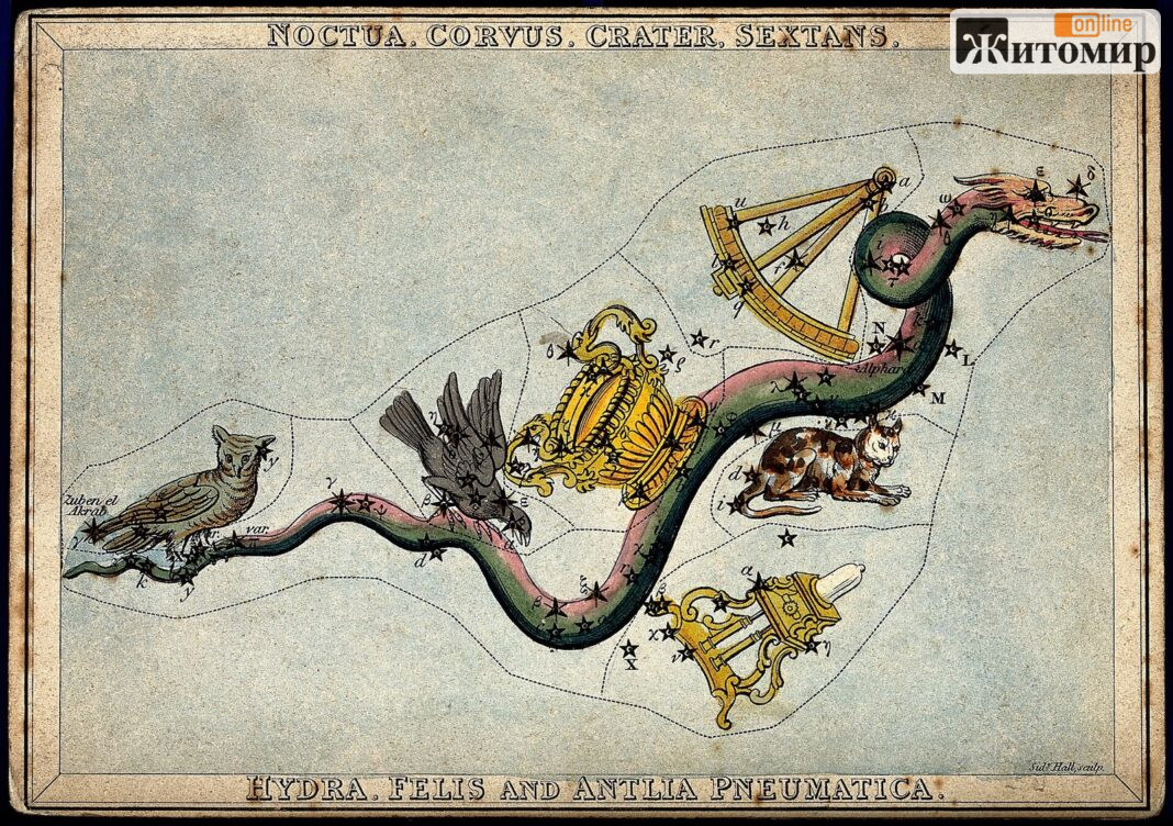 Astrology;_signs_of_the_zodiac._Coloured_engraving._Wellcome_V0024922