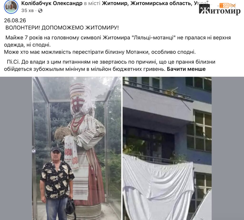 Житомирську мотанку-рекордсменку пропонують «відправити у велике прання» силами волонтерів
