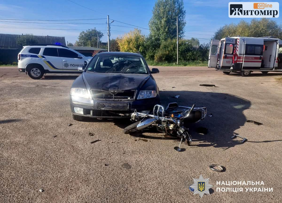 825327576_1524878223004820_3448983526365564381_n У селищі на Житомирщині зіткнулися Skoda і мотоцикл: 79-річного чоловіка госпіталізували