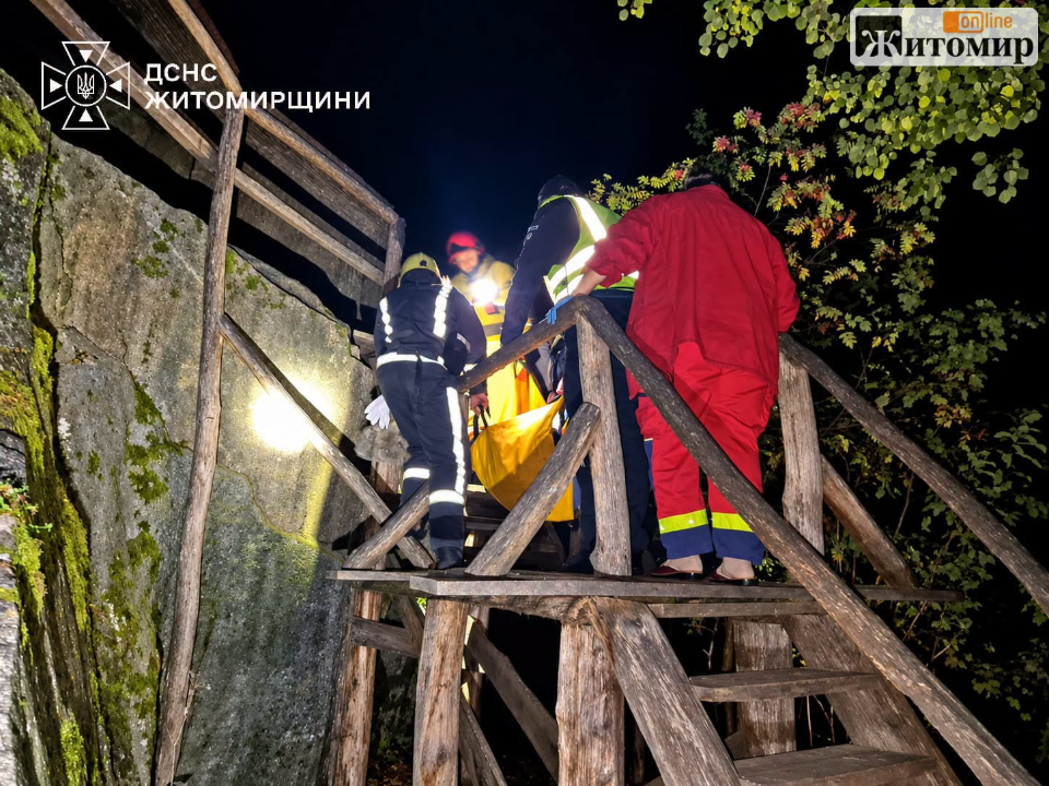 З каньйону в Коростишеві з 10-метрової висоти впала жінка - Події. Джерело: Zhitomir-OnLine З каньйону в Коростишеві з 10-метрової висоти впала жінка