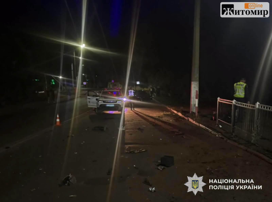 У Житомирі 19-річний водій із 1,6 проміле алкоголю в крові врізався в електроопору: травмувалися троє - Події. Джерело: Zhitomir-OnLine У Житомирі 19-річний водій із 1,6 проміле алкоголю в крові врізався в електроопору: травмувалися троє