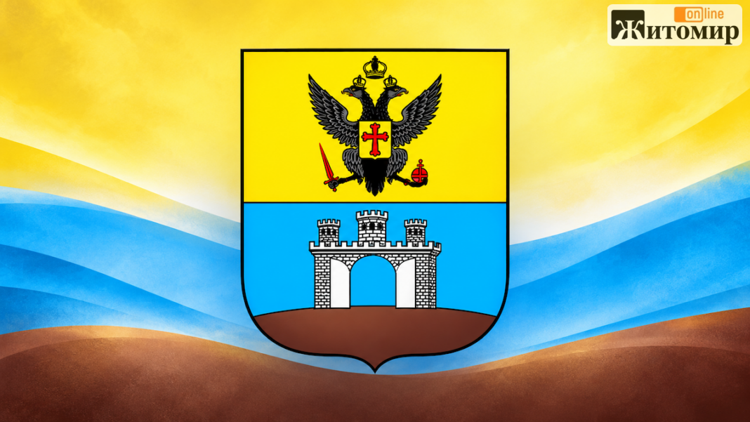 Герб на хвилях кольорів Історичний герб 1796 року